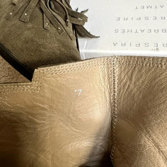 Toral Suede Olive Green Fringe Tassel Women's Ankle Boots  EU 37 / US 6 - 6.5 - Picture 5 of 6